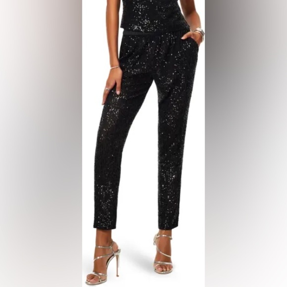 Ramy Brook Arlin Sequin Jogger Pants Size Small in excellent like-new condition
